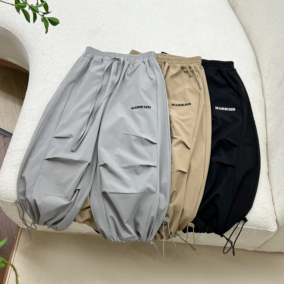 鹿小生男童夏季儿童弯刀长裤百搭宽松洋气时尚冰丝弹力长裤C88969