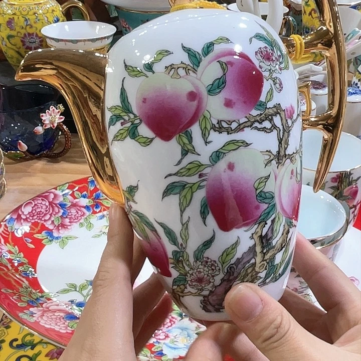 搪瓷景德镇陶瓷九桃