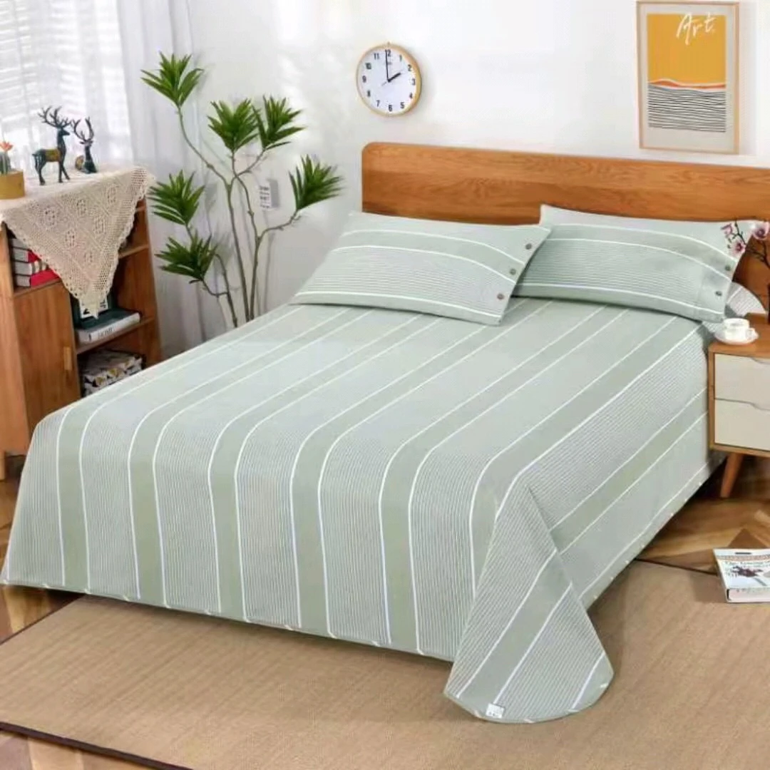 高端纯棉加厚精梳棉老粗布床单三件套加厚加密款