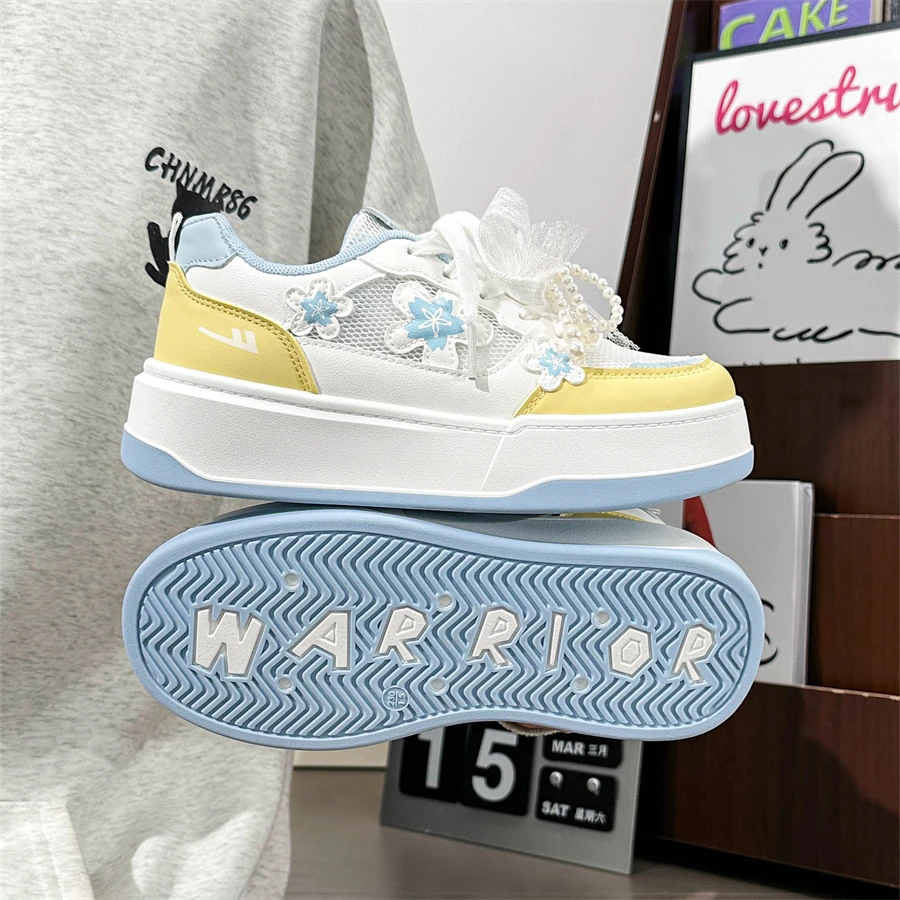 回力撞色厚底网面小白鞋女夏季新款增高鞋子百搭小众女鞋休闲板鞋