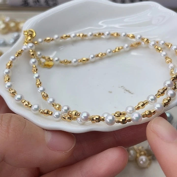 淡水珍珠银S925镶嵌项链