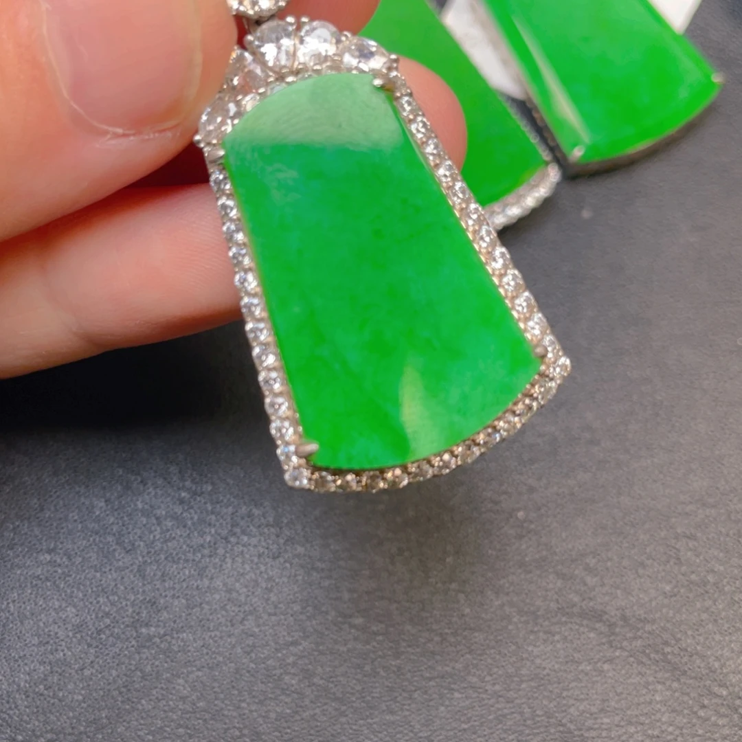 翡翠银S925镶嵌吊坠(不含链)