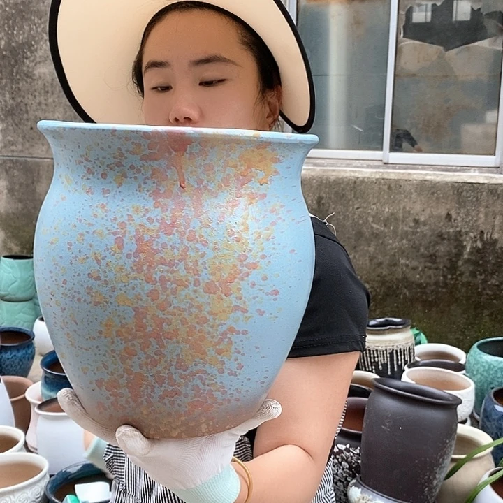 紫砂花盆正品口22高23