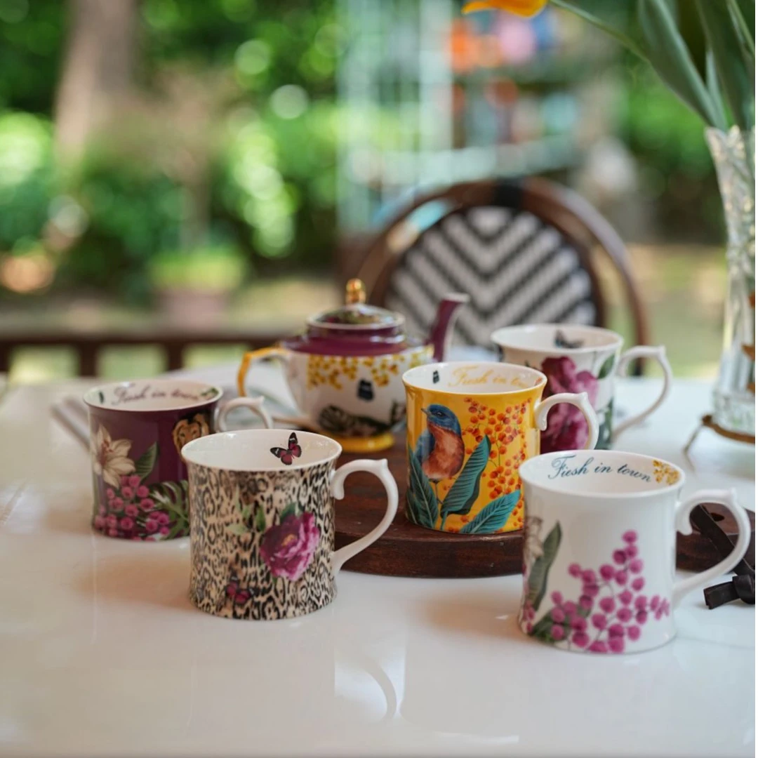 【奇居腾飞】新骨瓷哥斯达黎加马克杯6件套咖啡杯#MG60TP