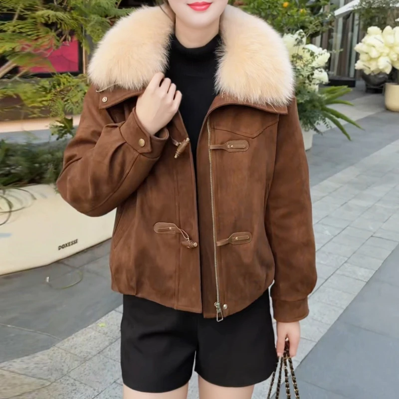 短款真毛领羽绒服女冬新款时尚加厚保暖小个子韩版显瘦白鸭绒外套