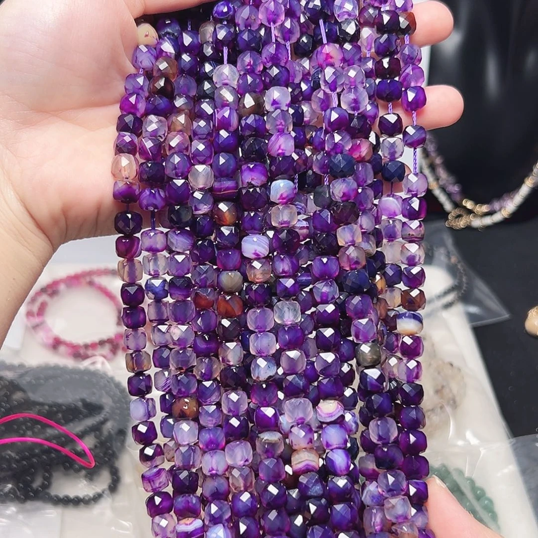 玛瑙/玉髓未镶嵌珠宝半成品t490 8m 钻切面包