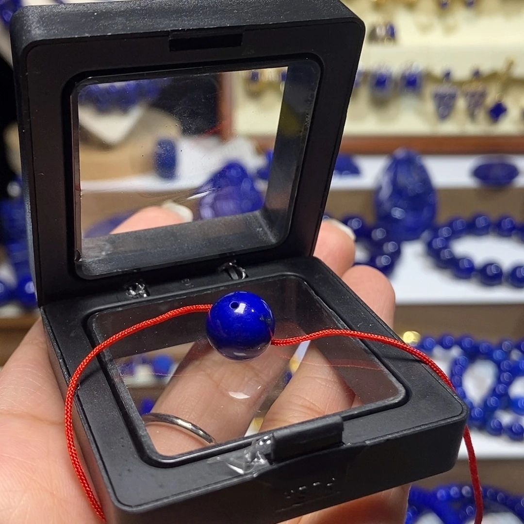 古***虫青金石未镶嵌10mm+单珠 扩孔1.5不退换