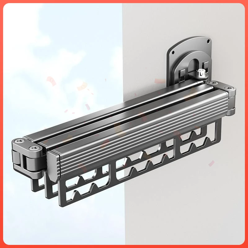 室内伸缩壁挂式晾衣架折叠家用0晾晒衣四季沐歌飘窗神器阳台隐形