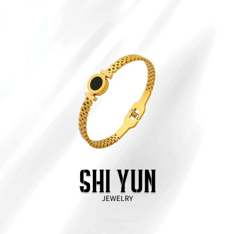 钛钢手镯 新款ins风罗马数字手镯轻奢气质百搭手环J1080