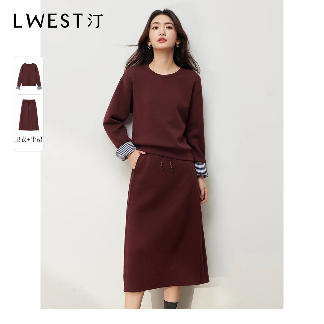 朗文斯汀2024冬装新款松弛感卫衣半身裙两件套DTMG4509D12917