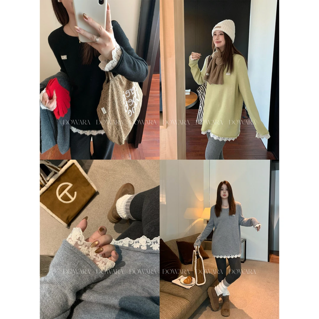 现货大婉酱微胖定制【少女期许】宽松雾绒显瘦时尚冬毛织上衣 2545D