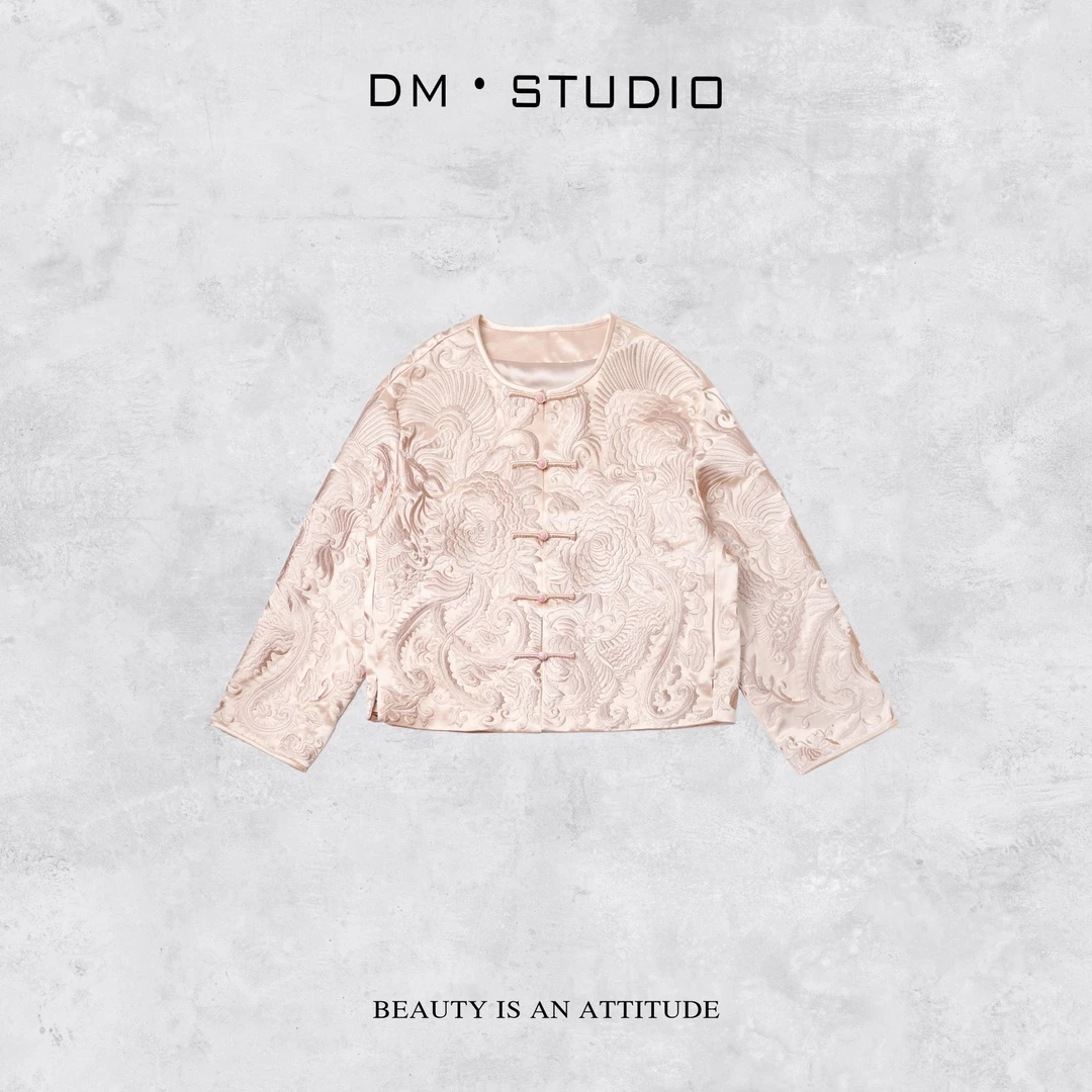 DEDM-DM•STUDIO/新中式静奢风复古重工刺绣对襟盘扣外套（992056）