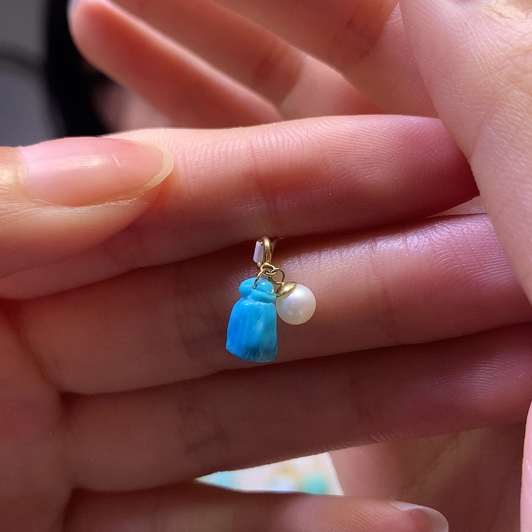 绿松石18K金镶嵌滴流