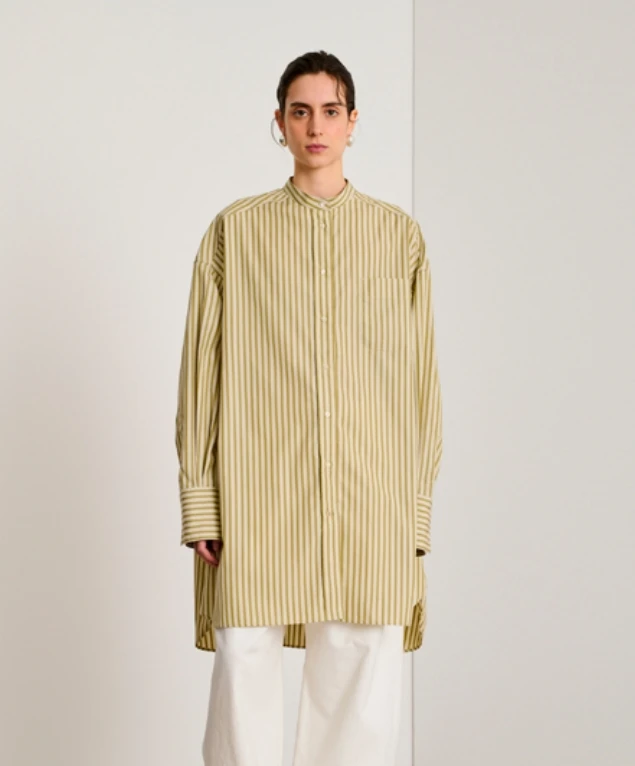 【SOEUR】25早春ROB1631DIANE巴黎设计师小立领条纹衬衫