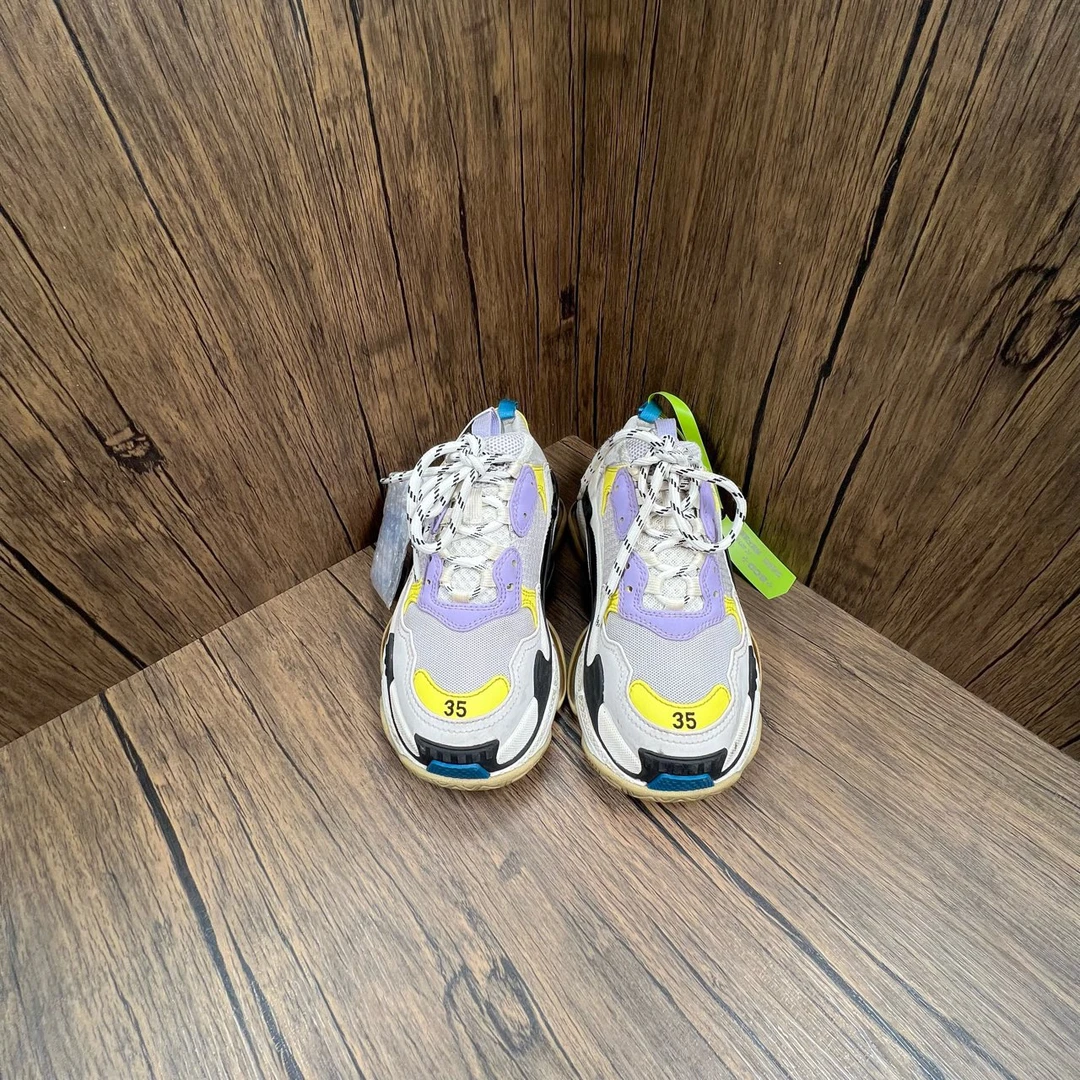 90新 Balenciaga/巴黎世家 巴黎世家 Triple S 灰紫蓝老爹鞋 35码