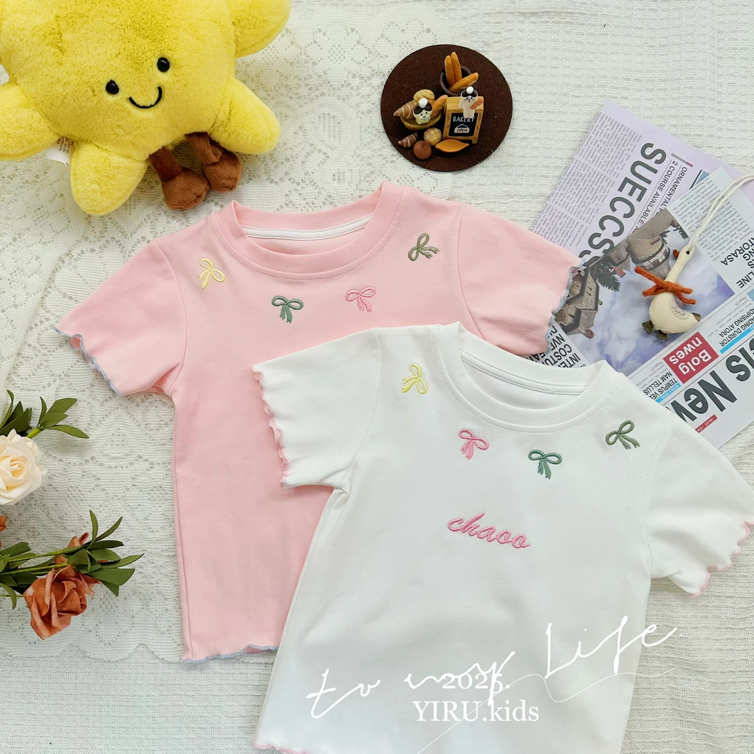 番茄家*【甜度满分】夏季上新刺绣蝴蝶结衣服D-W239