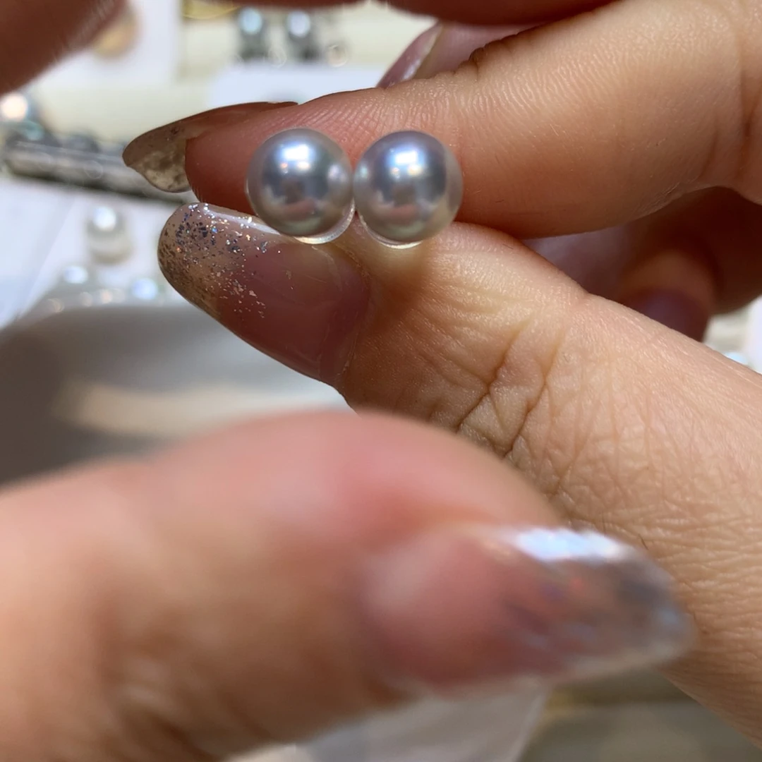 银S925镶嵌海水珍珠耳饰