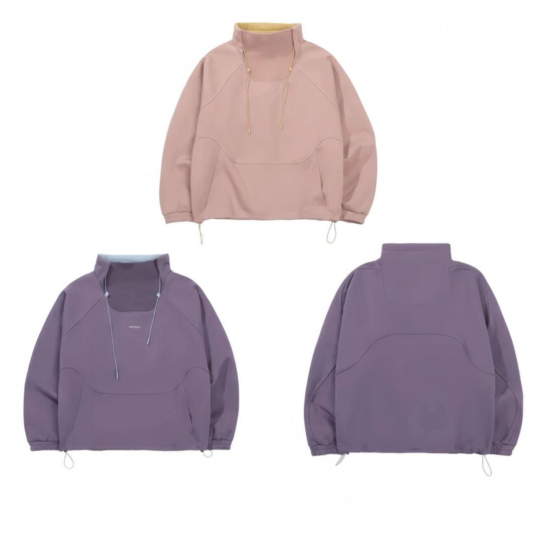 户外徒步休闲立领运动男女宽松纯色秋冬新款上衣卫衣WY2665