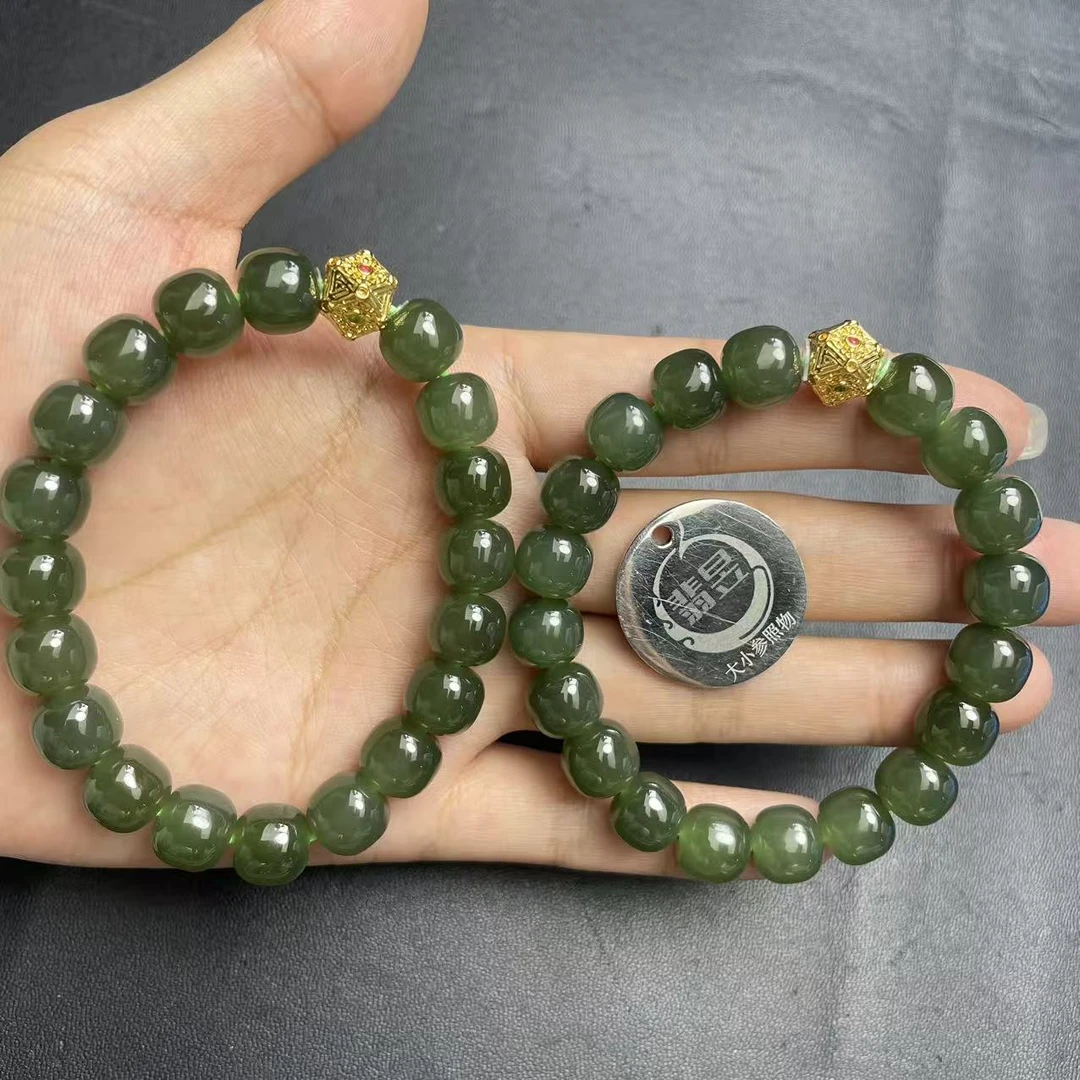 翡昱-SH22-49933-和田玉手串/约9+/约19颗/-多样性发其一