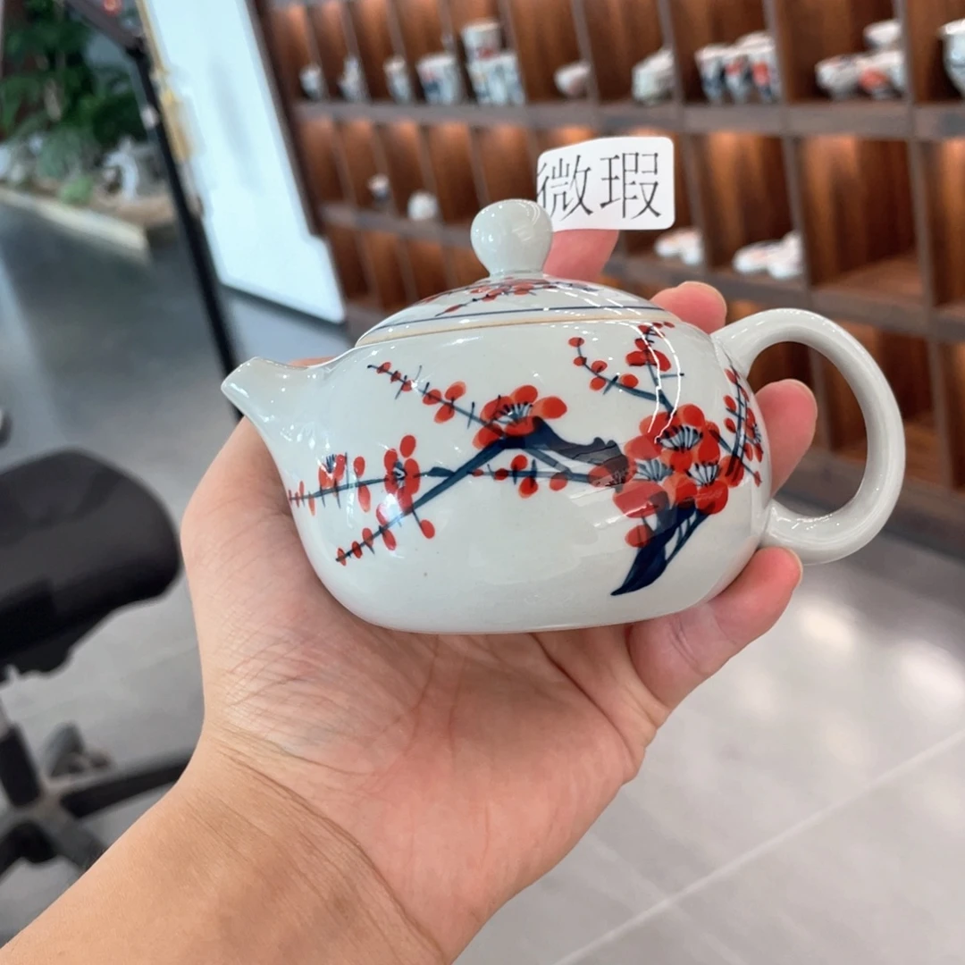 釉下手绘茶具微瑕