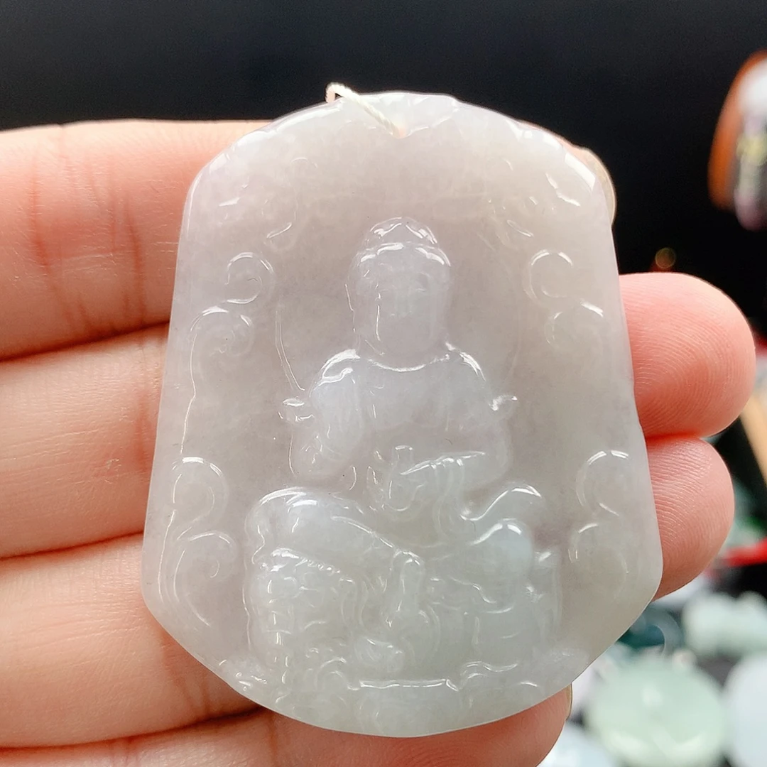 翡翠未镶嵌吊坠(不含链)18文殊    有瑕疵