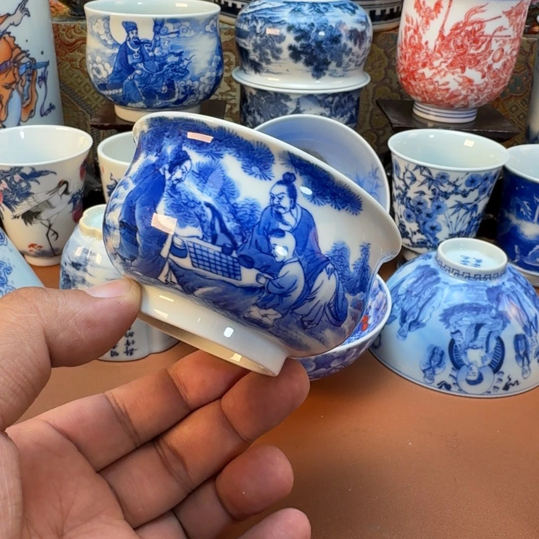 陶杯子景德镇全手工手绘陶瓷