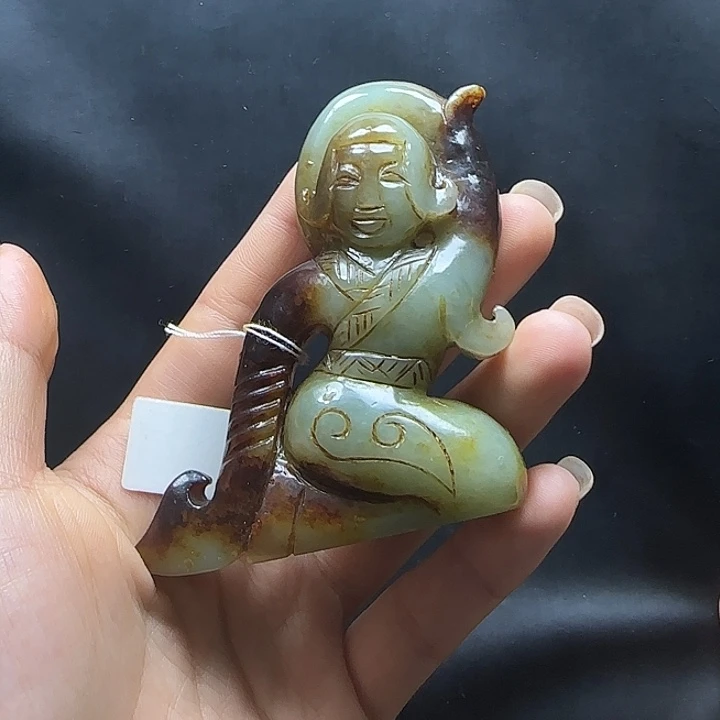 紫***来和田玉未镶嵌挂件