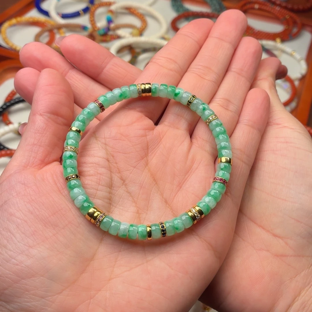 翡翠未镶嵌手链男女