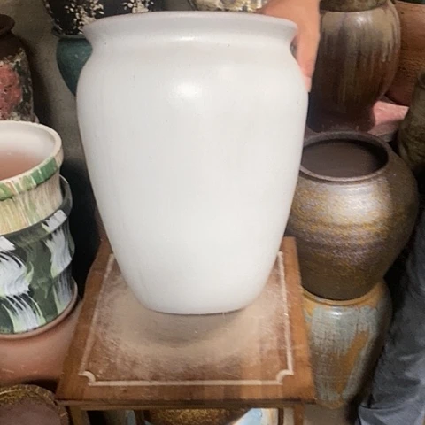 紫砂花盆口25高度34白色