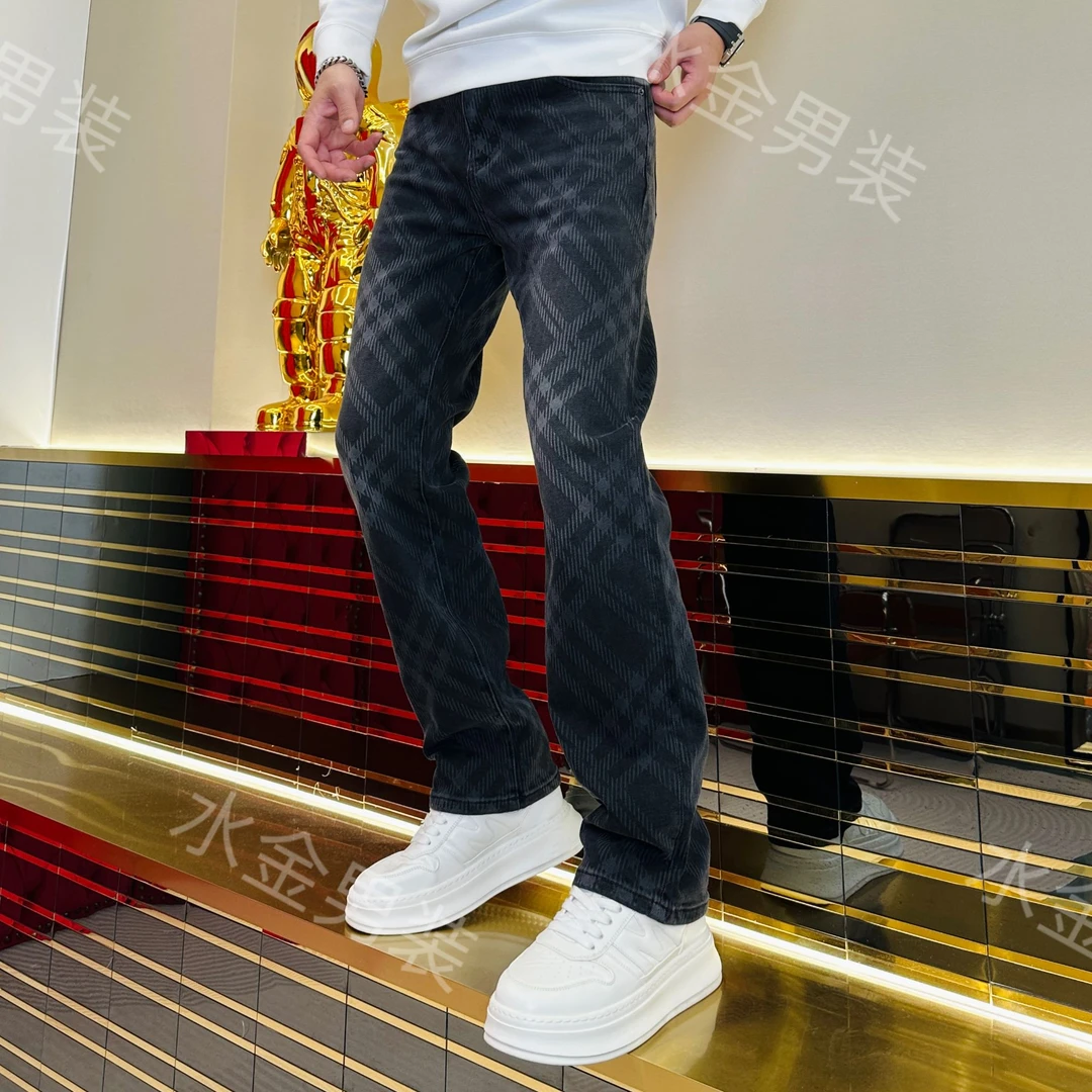 2025男装男士秋季潮流时尚百搭舒适高端轻奢休闲直筒牛仔裤 8102