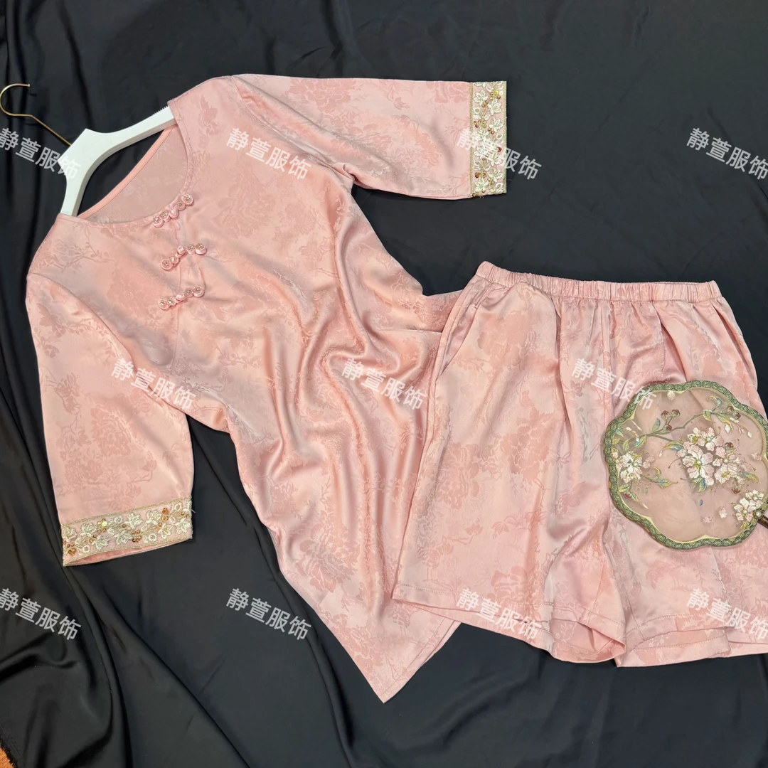 3134《霞姿月韵》常熟春夏新款气质简约百搭新中式复古国风提花套装