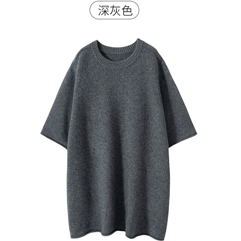 SCHACA4LA“自留款”慵懒风半袖羊毛➕羊绒针织衫