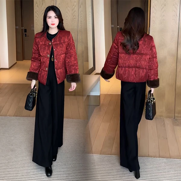 【季颜品牌】冬季新品穿搭面包服气质显瘦休闲时尚宽松外套121