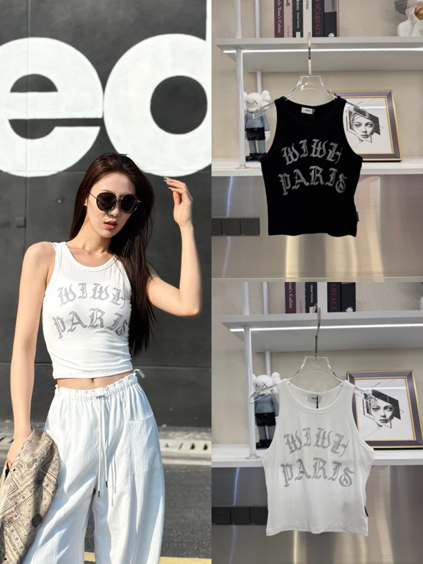 WIWH上衣｜『鑫鑫专属』同款多色显瘦烫钻百搭吊带背心4S211