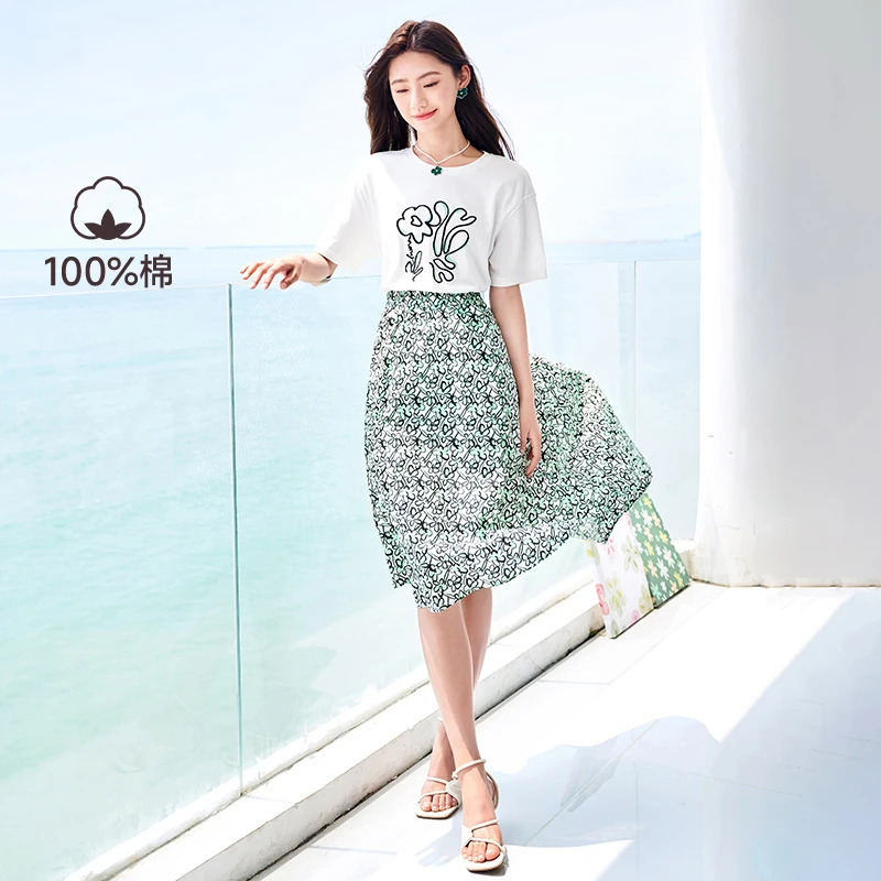 【[大乔专属]】A832303半身裙 香影碎花半身裙女夏装新款高腰a字