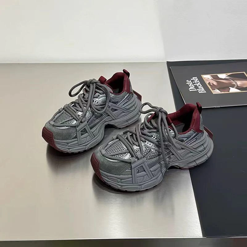 美国纽欧伦6CM老爹鞋女2025春季新款运动鞋女款厚底休闲鞋子-2819