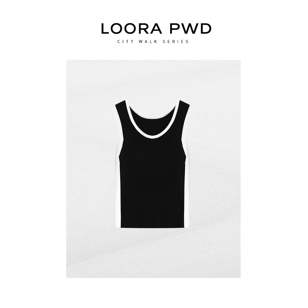LOORAPWD/罗拉密码 全新春夏撞色修身百搭针织背心25CJBI0043N