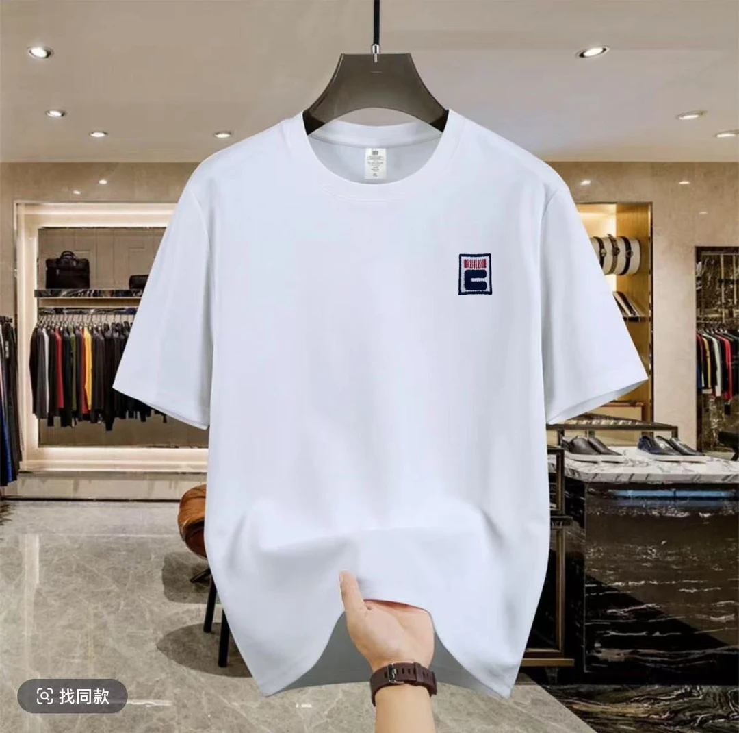 T恤纯棉百搭情侣夏季宽松绣花圆领--刺绣C