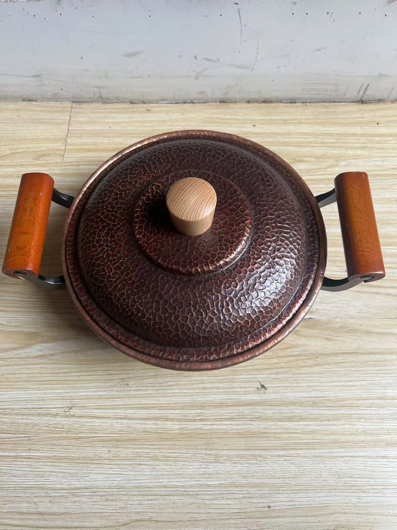 家用复古汤锅纯紫铜紫铜铜锅电磁灶专用煲汤锅