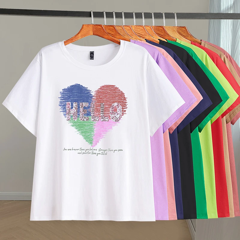 25117T胖mm正肩纯棉T恤女短袖夏装加肥大码女装遮肚显瘦300斤上衣