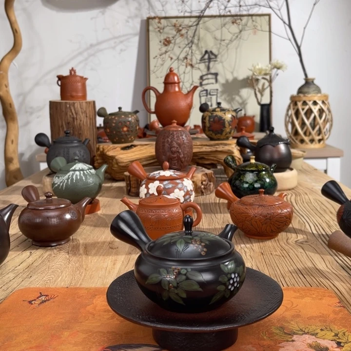 国**材常滑玉龍手作茶壶