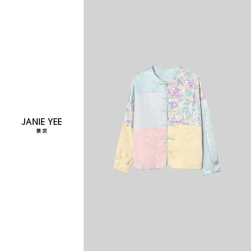 Janie Yee"花田" 春夏高定拼接国风新中式短款休闲外套 25A0993