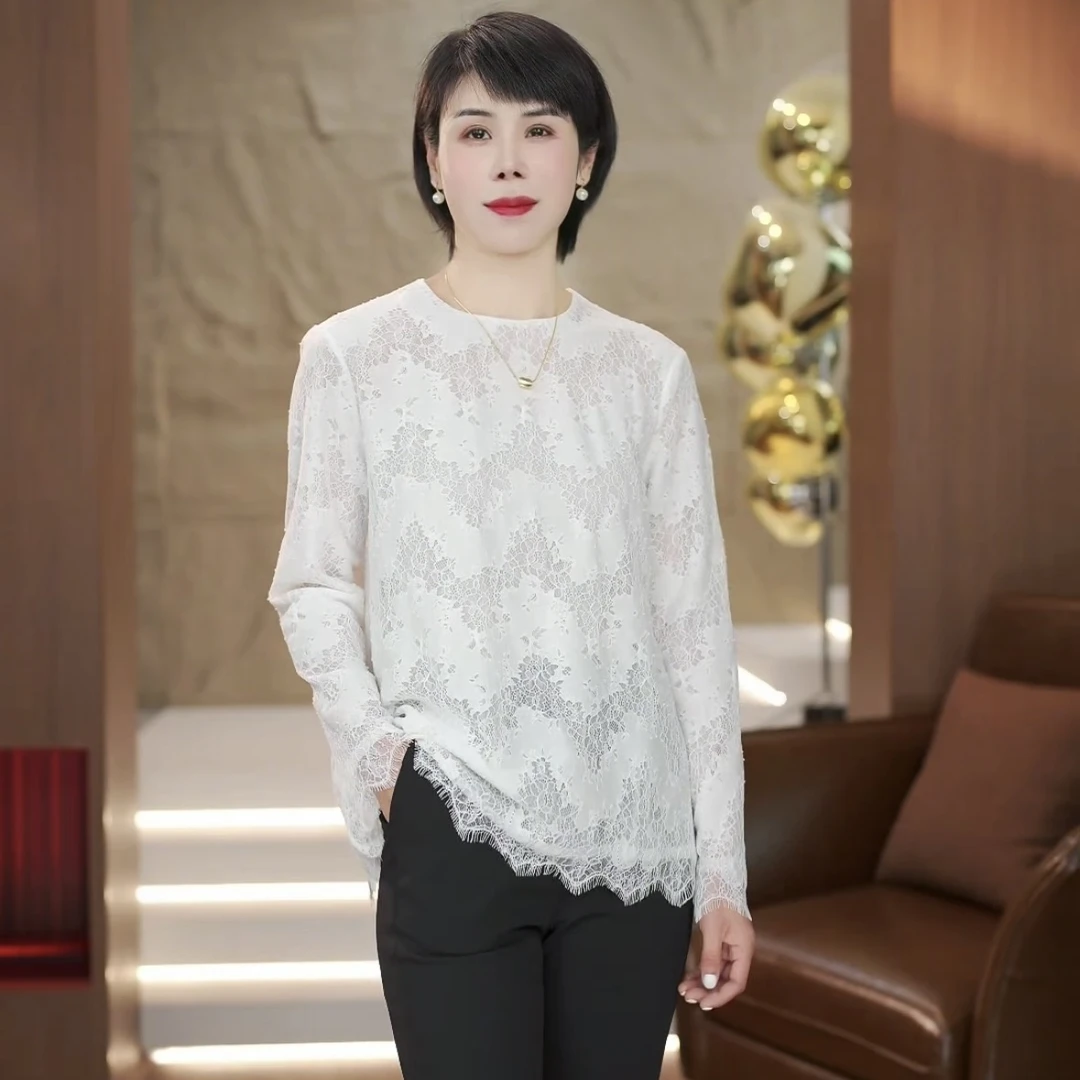 【渲渲推荐】DF-02026春季2025新款显瘦蕾丝衬衣