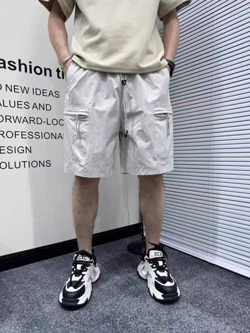 2025新款潮牌薄款夏季男士透气速干宽松短裤多口袋时尚五分裤百搭