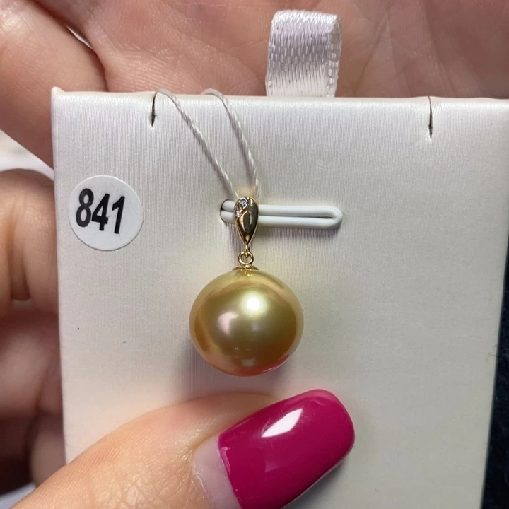 海水珍珠吊坠(不含链)18K金镶嵌