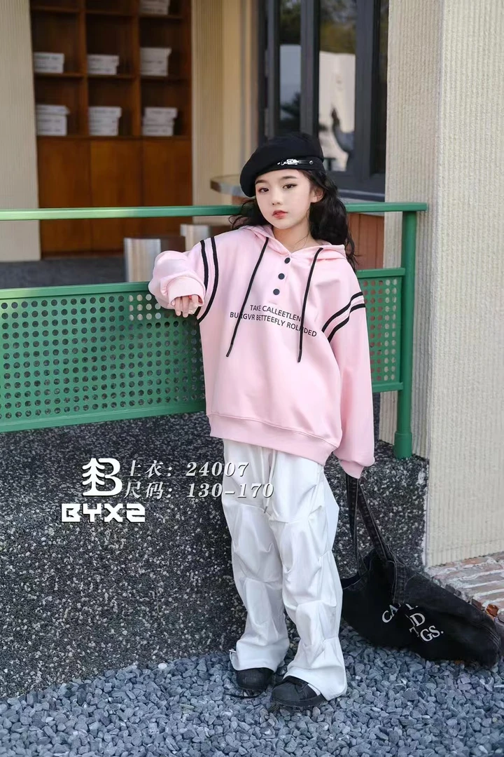 女童秋长袖宽松型秋季连帽韩版卫衣套头