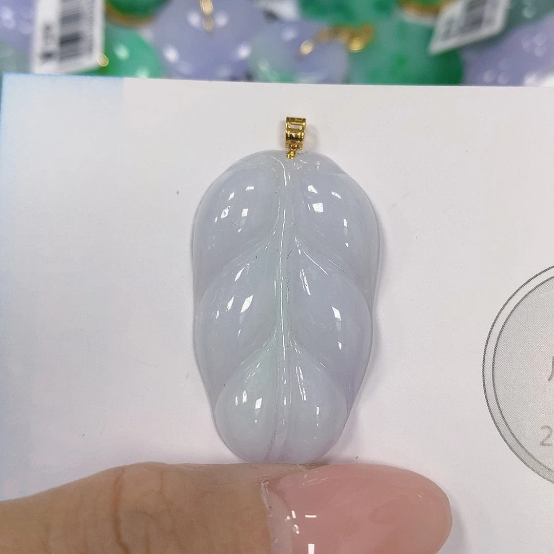 翡翠18K金镶嵌颈饰天然翡翠a货 百元以上9米证书费自理