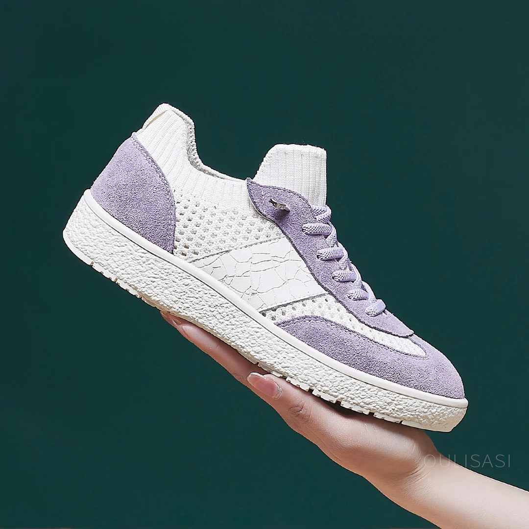 ｜沧海为水｜557单鞋女2025春季新款原创真皮网布软底软面系带女鞋