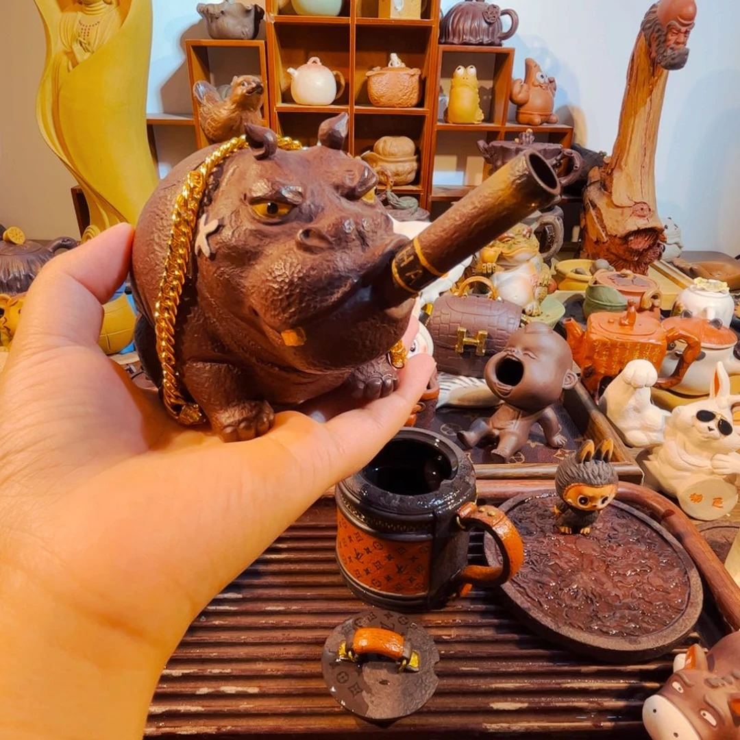 暗***影紫砂茶叶盒纯手工制作过程就是