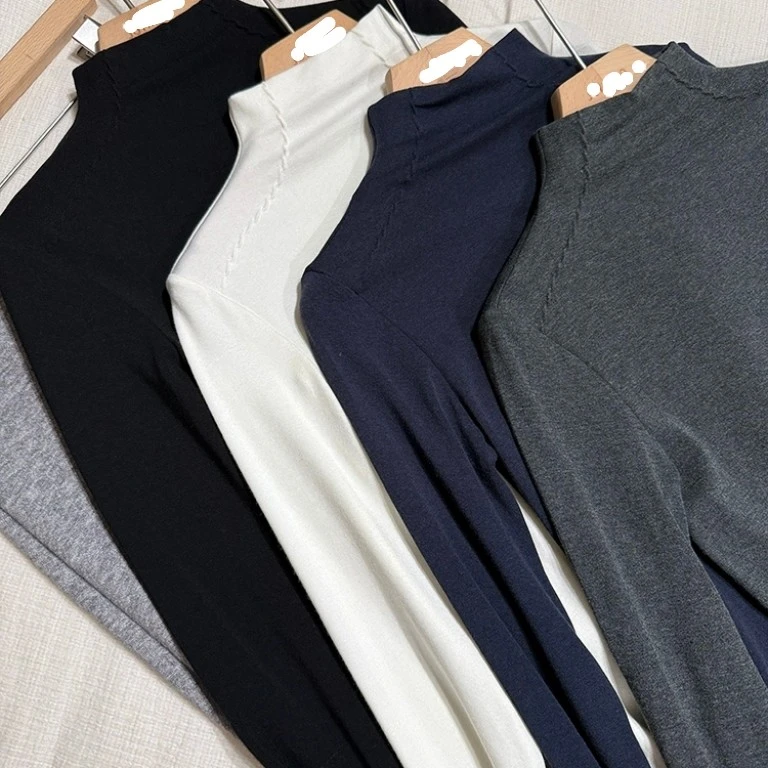 【丽鑫】3053半高领羊毛长袖T恤